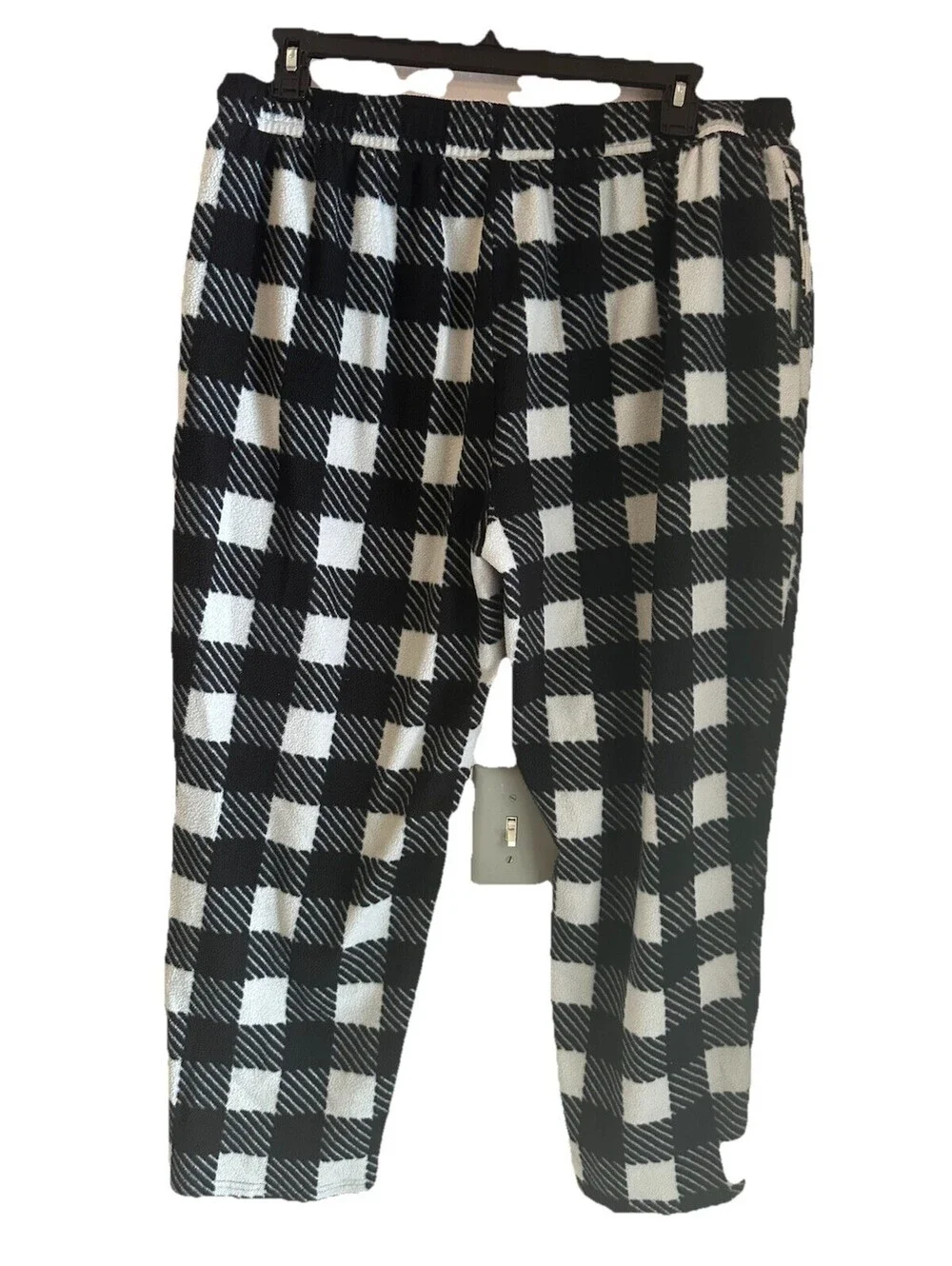 George Micro Fiber Pajamas Checked Black & White Good Condition With Pockets